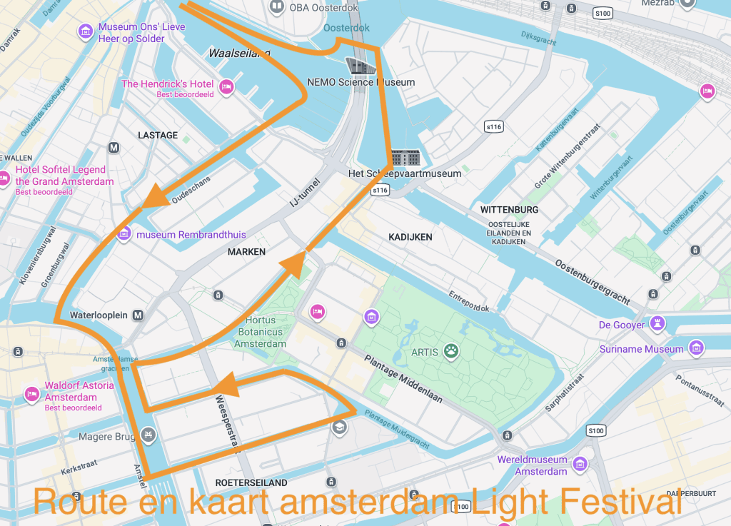 route-en-kaart-amsterdam-light-festival-2026-2027 Route en kaart Amsterdam Light Festival 2026 -2027